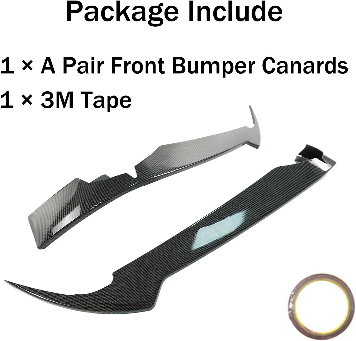 A Pair Canards Front Bumper for Chevrolet Corvette C8 Stingray/Z51 2020-2024 Front Bumper Spoiler Splitter Side Dive Plane Air Vent Fins Intake Grill Inserts ABS Plastic (Glossy Black) - Image 8