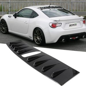 SCITOO Shark Fin Diffuser, Rear Roof 8 Shark Fin Spoiler Wing Hard ABS Diffuser Shark Fin Spoiler Trim Car Roof Shark Fins Kit for Subaru WRX STI 2015-2018,Black