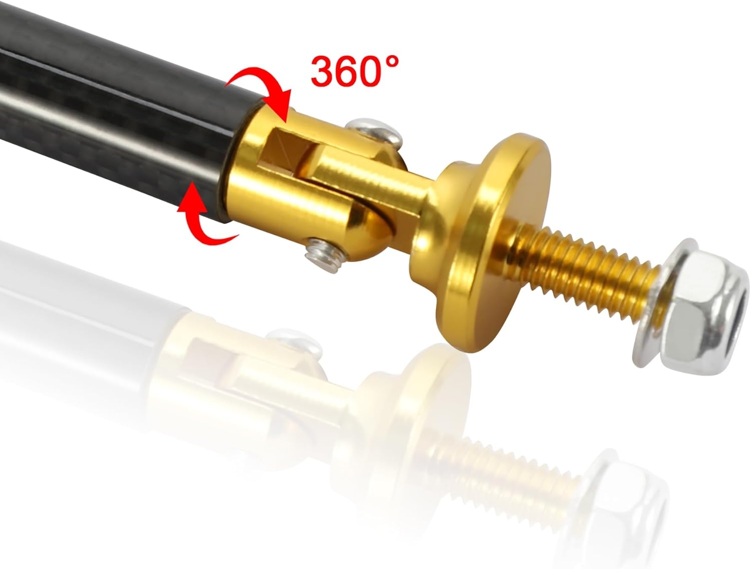 TOMALL 2 Pcs 45mm Car Adjustable Front/Rear Bumper Lip Splitter Support Strut Rod Carbon Fiber Red Universal Auto Bumper Fasteners Lever (Carbon Fiber Red) - Image 10