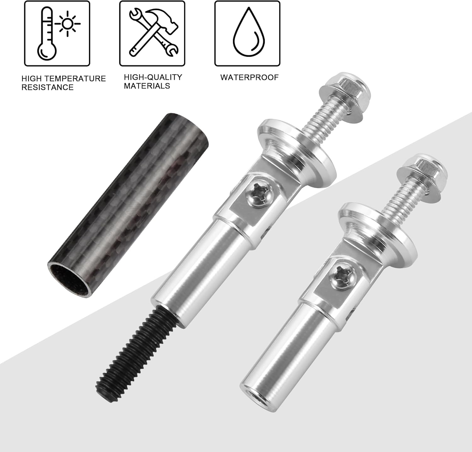 TOMALL 2 Pcs 45mm Car Adjustable Front/Rear Bumper Lip Splitter Support Strut Rod Carbon Fiber Red Universal Auto Bumper Fasteners Lever (Carbon Fiber Red) - Image 16