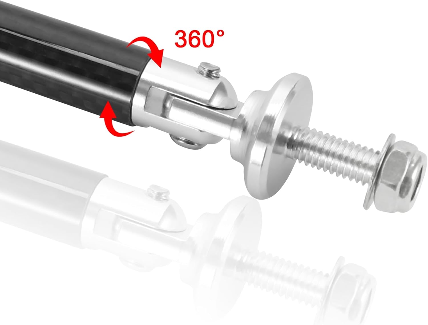 TOMALL 2 Pcs 45mm Car Adjustable Front/Rear Bumper Lip Splitter Support Strut Rod Carbon Fiber Red Universal Auto Bumper Fasteners Lever (Carbon Fiber Red) - Image 17