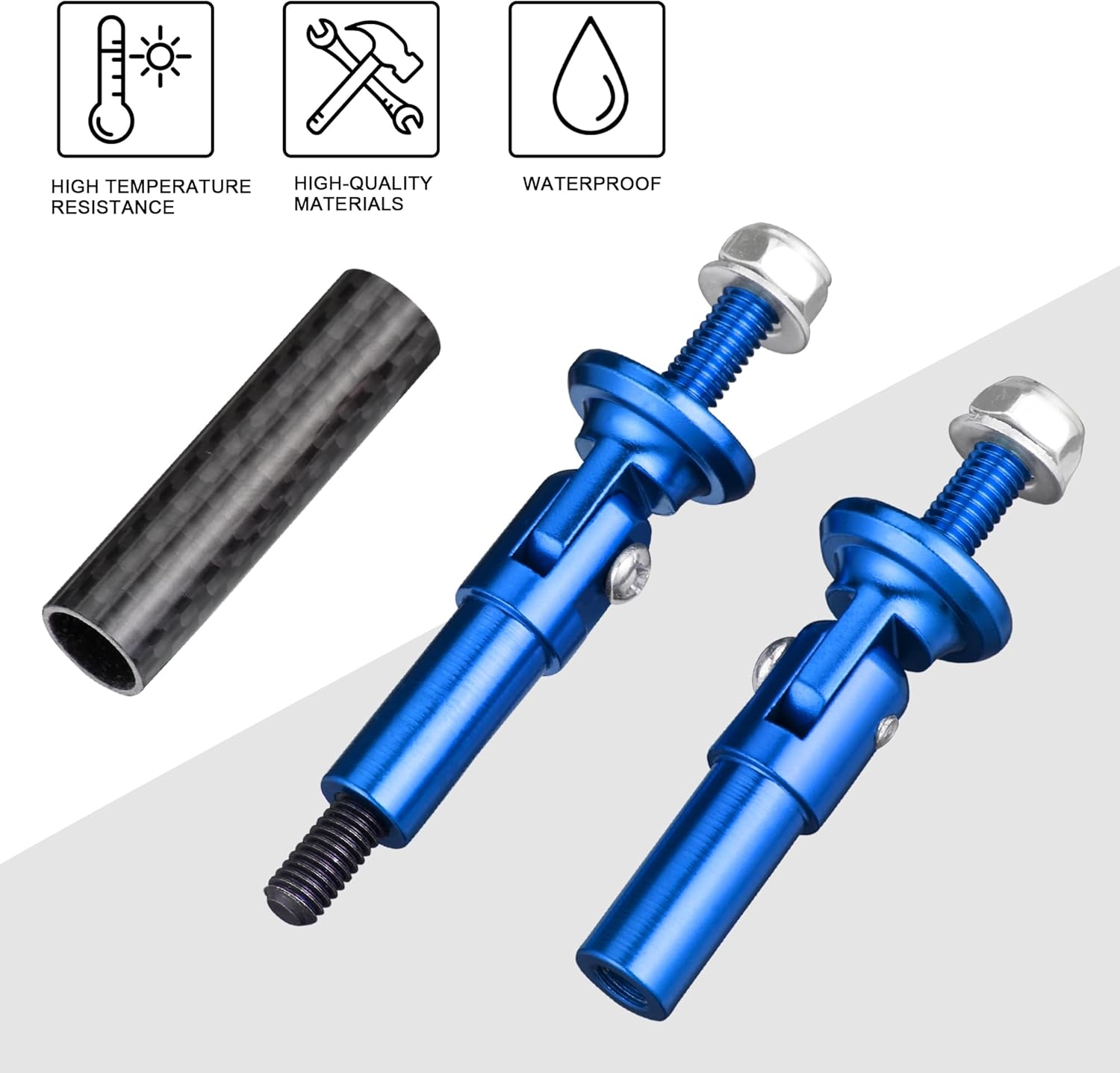 TOMALL 2 Pcs 45mm Car Adjustable Front/Rear Bumper Lip Splitter Support Strut Rod Carbon Fiber Red Universal Auto Bumper Fasteners Lever (Carbon Fiber Red) - Image 23