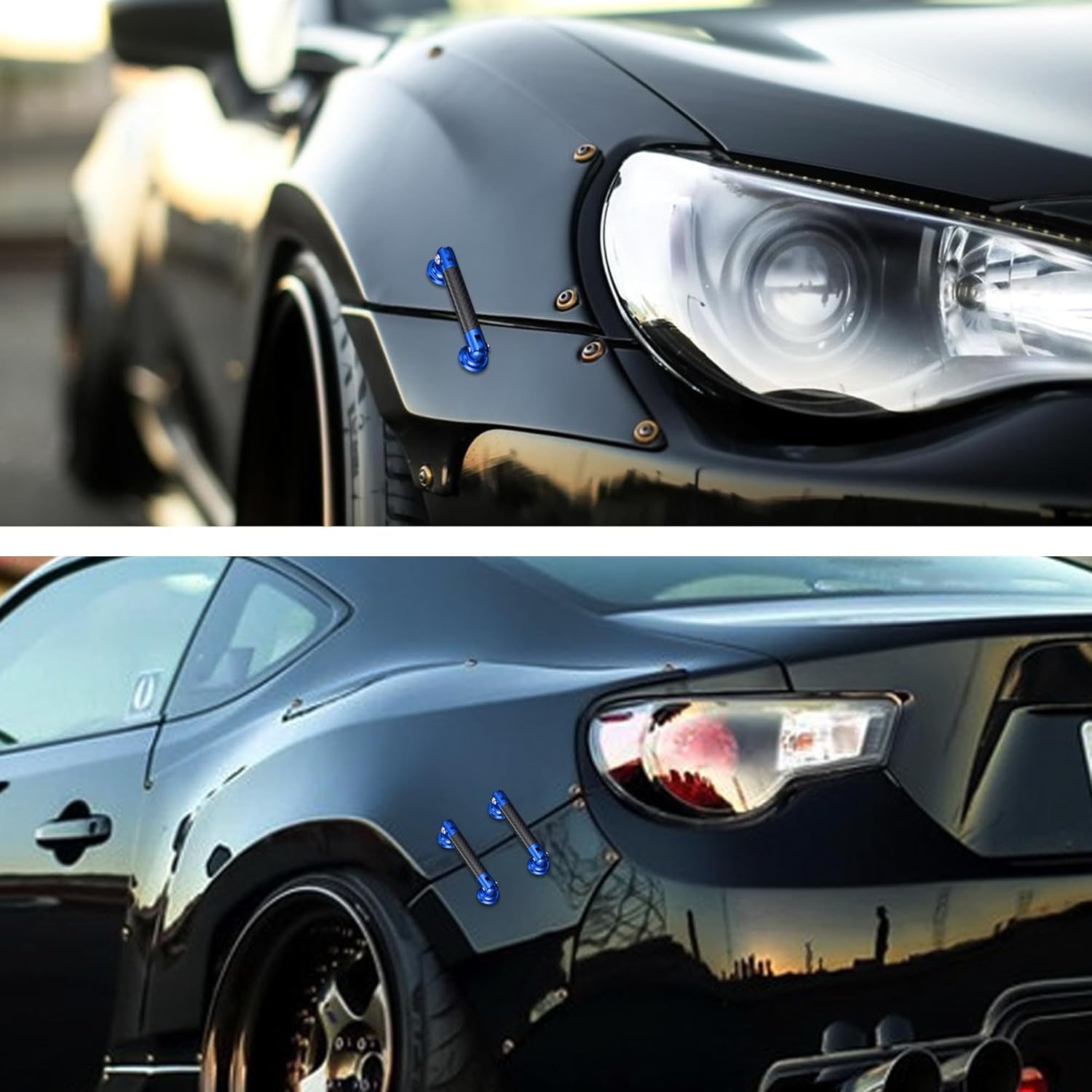 TOMALL 2 Pcs 45mm Car Adjustable Front/Rear Bumper Lip Splitter Support Strut Rod Carbon Fiber Red Universal Auto Bumper Fasteners Lever (Carbon Fiber Red) - Image 25