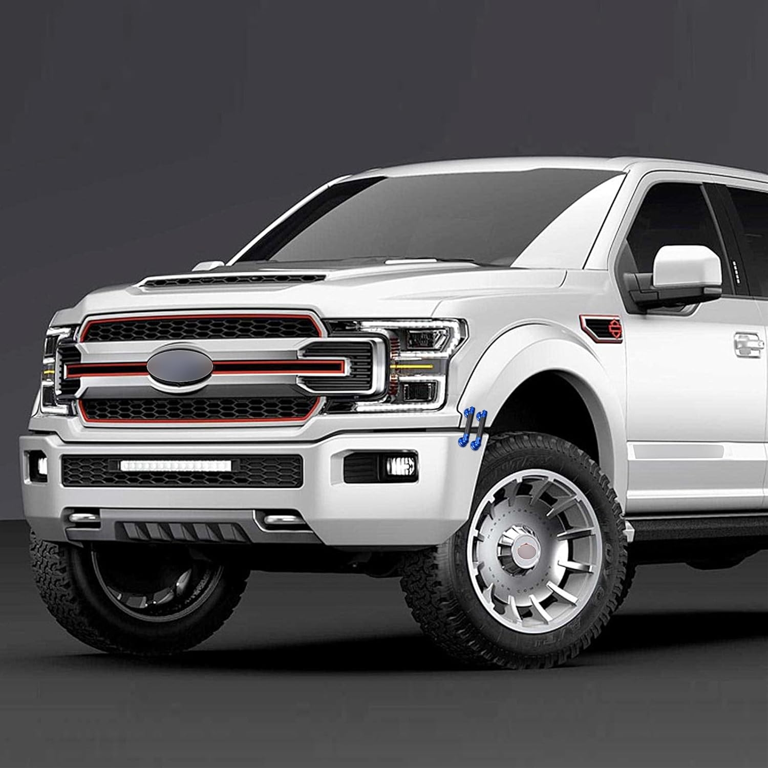 TOMALL 2 Pcs 45mm Car Adjustable Front/Rear Bumper Lip Splitter Support Strut Rod Carbon Fiber Red Universal Auto Bumper Fasteners Lever (Carbon Fiber Red) - Image 27