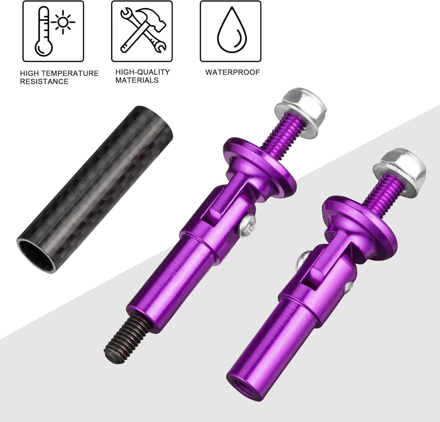 TOMALL 2 Pcs 45mm Car Adjustable Front/Rear Bumper Lip Splitter Support Strut Rod Carbon Fiber Red Universal Auto Bumper Fasteners Lever (Carbon Fiber Red) - Image 30