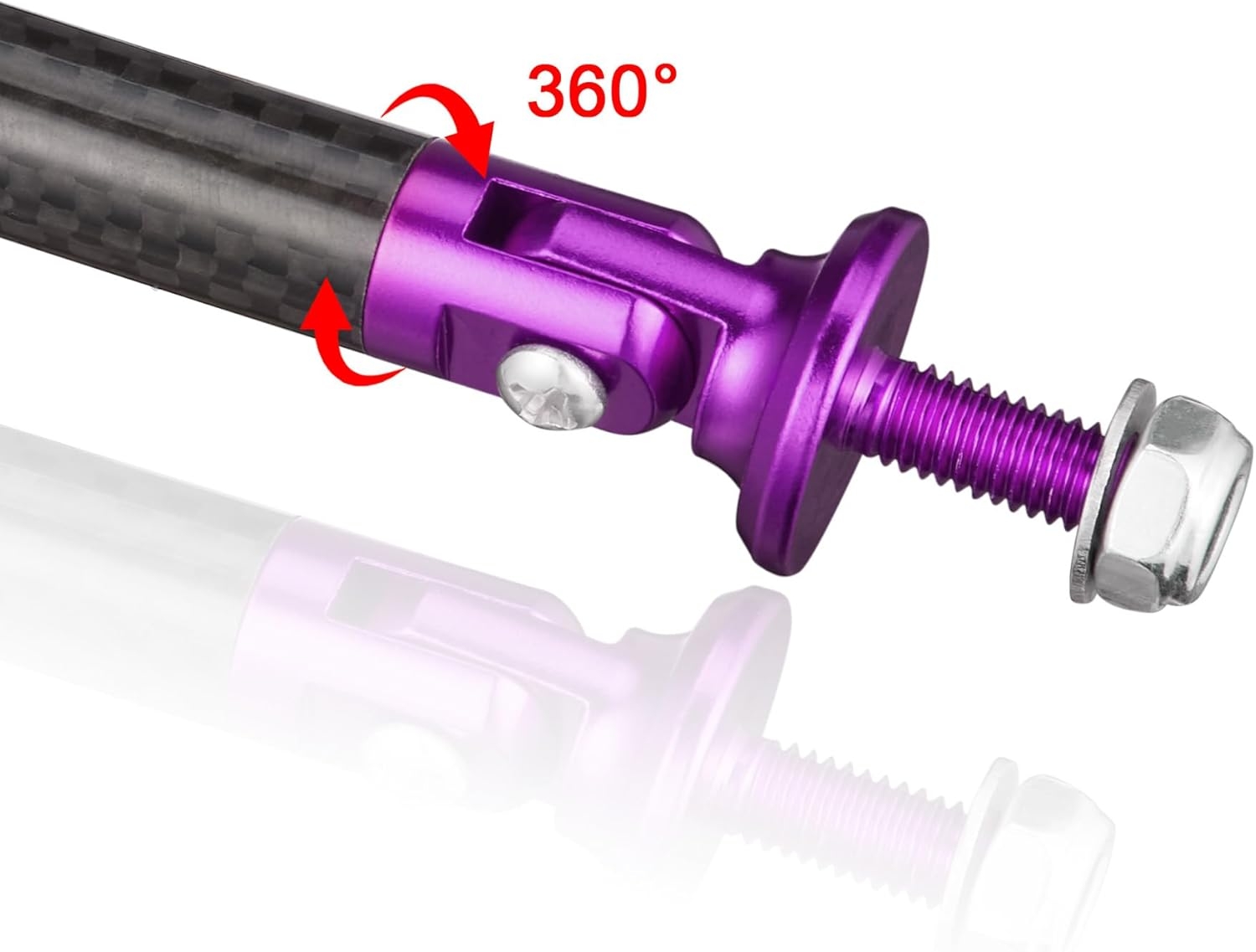 TOMALL 2 Pcs 45mm Car Adjustable Front/Rear Bumper Lip Splitter Support Strut Rod Carbon Fiber Red Universal Auto Bumper Fasteners Lever (Carbon Fiber Red) - Image 31