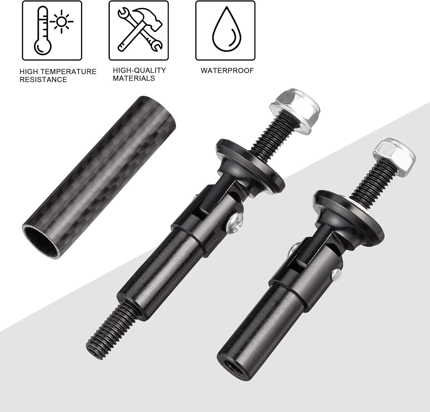 TOMALL 2 Pcs 45mm Car Adjustable Front/Rear Bumper Lip Splitter Support Strut Rod Carbon Fiber Red Universal Auto Bumper Fasteners Lever (Carbon Fiber Red) - Image 37