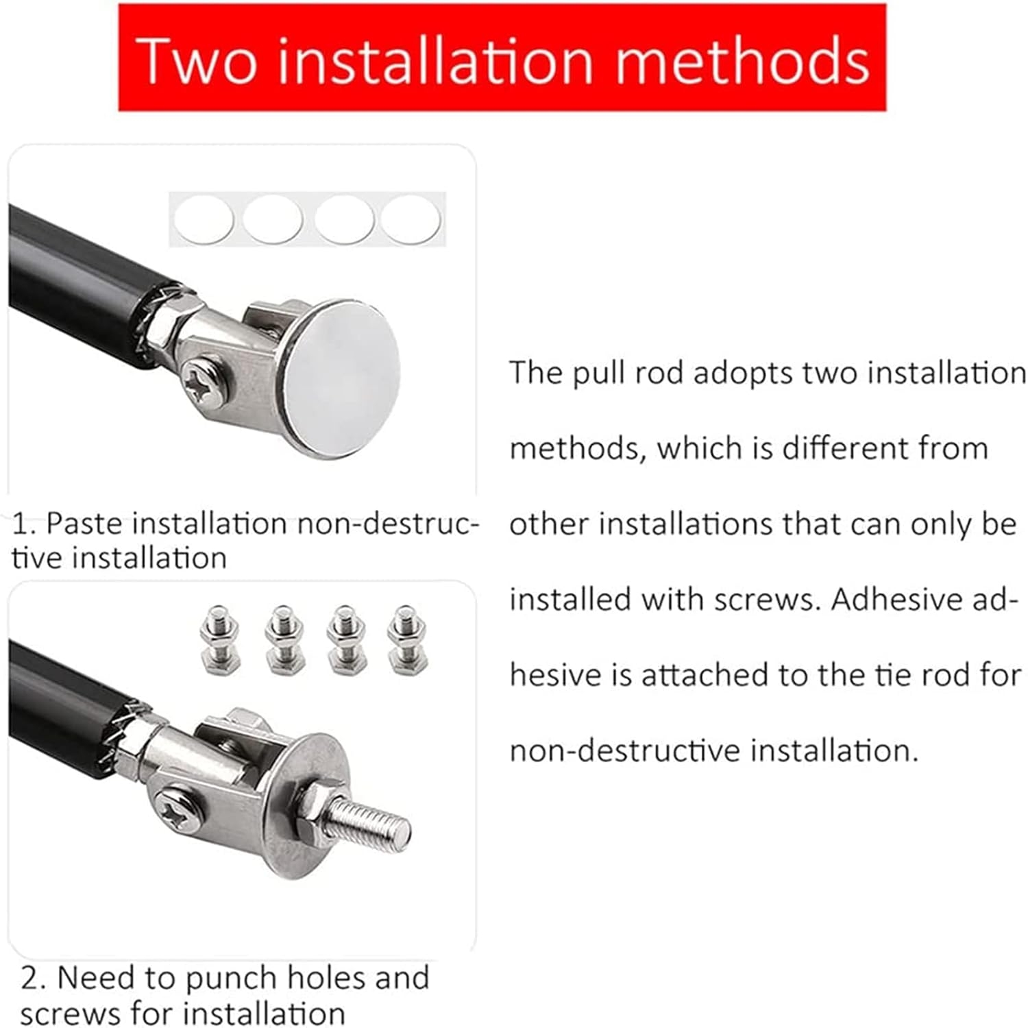 2PCS Front Bumper Lip Splitter Strut Rod Tie Bars Support Rod Adjustable Compatible with Most Vehicles 3''-8'' (Colorful, 7.5CM/2.9 inch) - Image 3