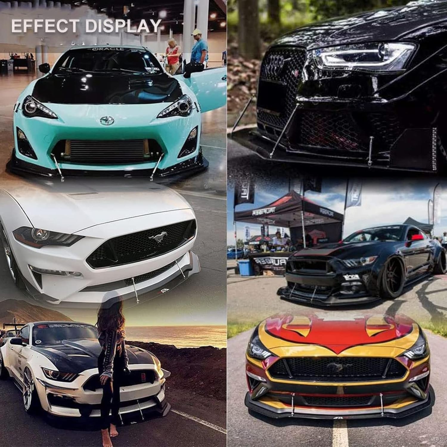 2PCS Front Bumper Lip Splitter Strut Rod Tie Bars Support Rod Adjustable Compatible with Most Vehicles 3''-8'' (Colorful, 7.5CM/2.9 inch) - Image 6