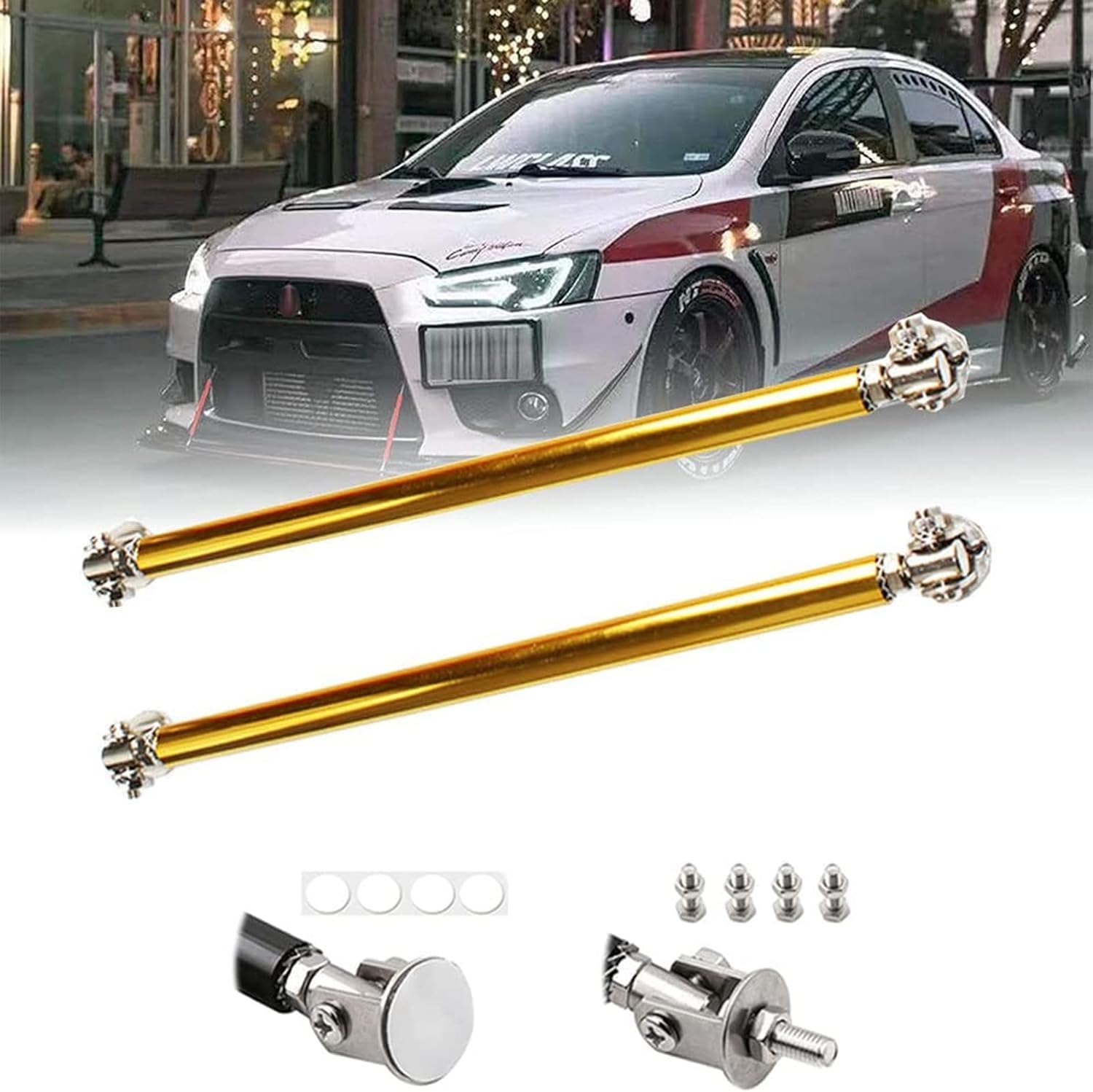 2PCS Front Bumper Lip Splitter Strut Rod Tie Bars Support Rod Adjustable Compatible with Most Vehicles 3''-8'' (Colorful, 7.5CM/2.9 inch) - Image 14