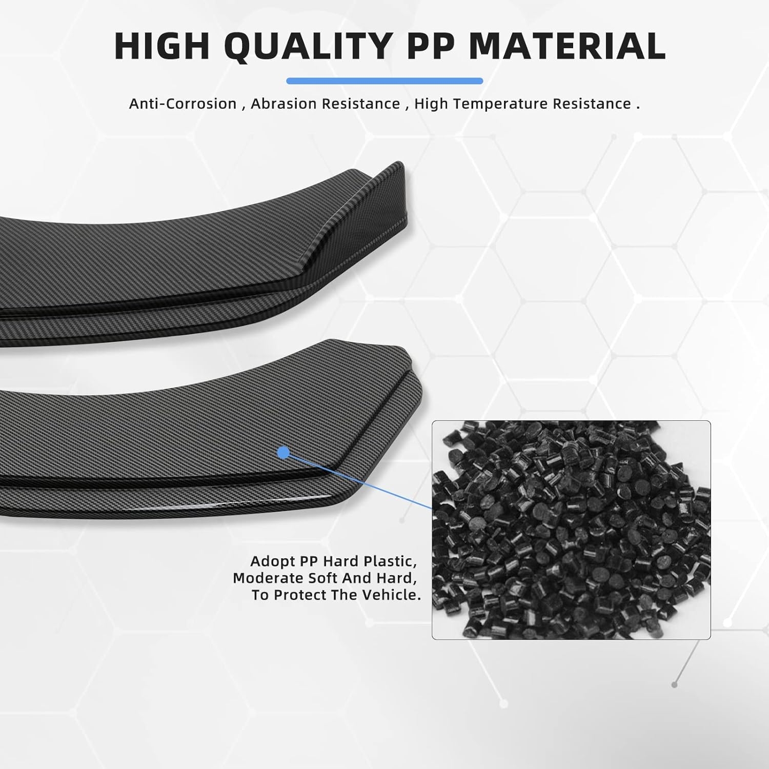 Front Splitter Lip, Front Bumper Lip, Universal Lip Protector Adjustable Body Kits Red Lip Splitter - Sharp Black,with Adjustable 8"-11" Support Rod(Red) - Image 6