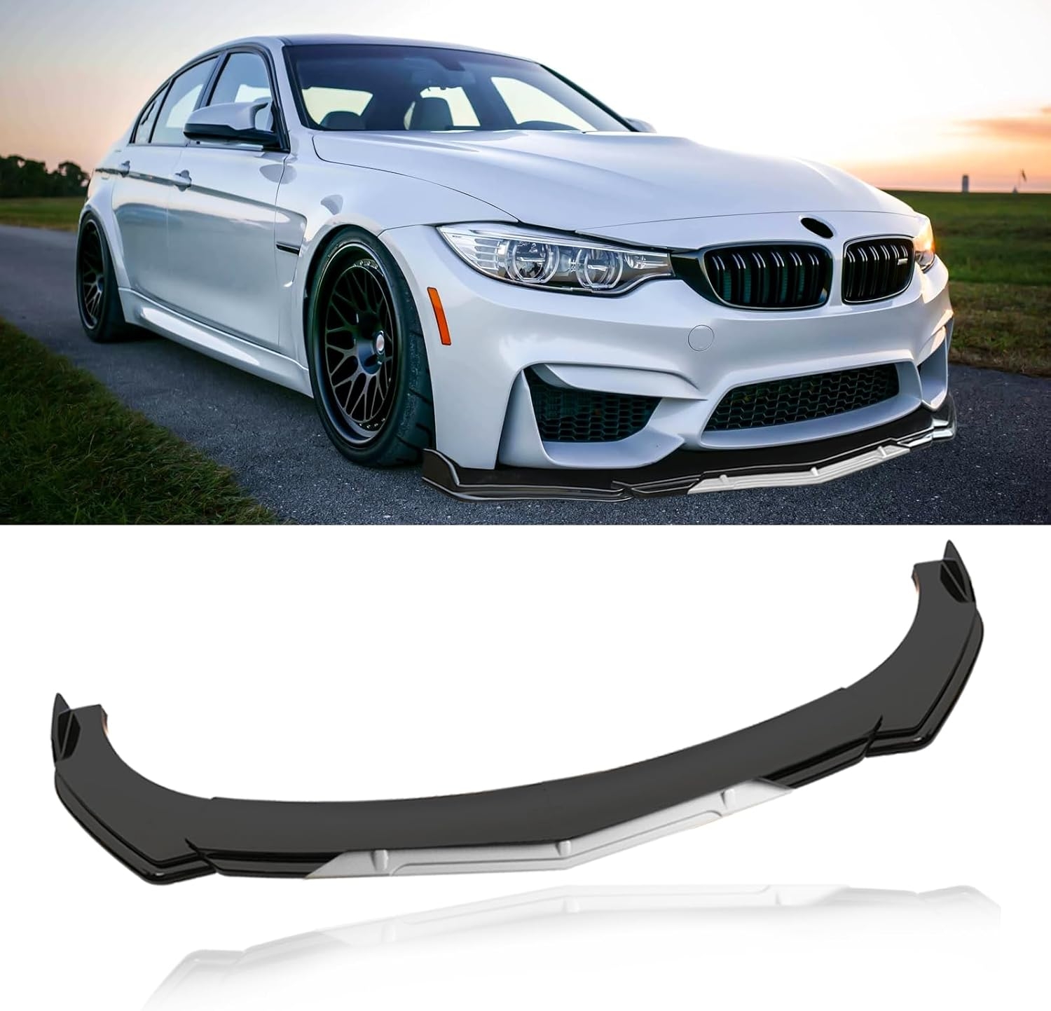 Front Splitter Lip, Front Bumper Lip, Universal Lip Protector Adjustable Body Kits Red Lip Splitter - Sharp Black,with Adjustable 8"-11" Support Rod(Red) - Image 31