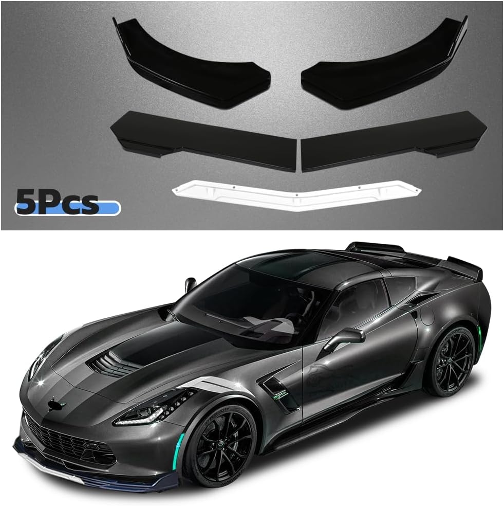 Front Splitter Lip, Front Bumper Lip, Universal Lip Protector Adjustable Body Kits Red Lip Splitter - Sharp Black,with Adjustable 8"-11" Support Rod(Red) - Image 36