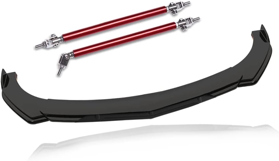 Front Splitter Lip, Front Bumper Lip, Universal Lip Protector Adjustable Body Kits Red Lip Splitter - Sharp Black,with Adjustable 8"-11" Support Rod(Red) - Image 39