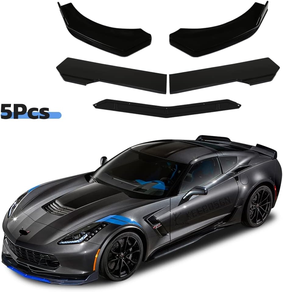 Front Splitter Lip, Front Bumper Lip, Universal Lip Protector Adjustable Body Kits Red Lip Splitter - Sharp Black,with Adjustable 8"-11" Support Rod(Red) - Image 41