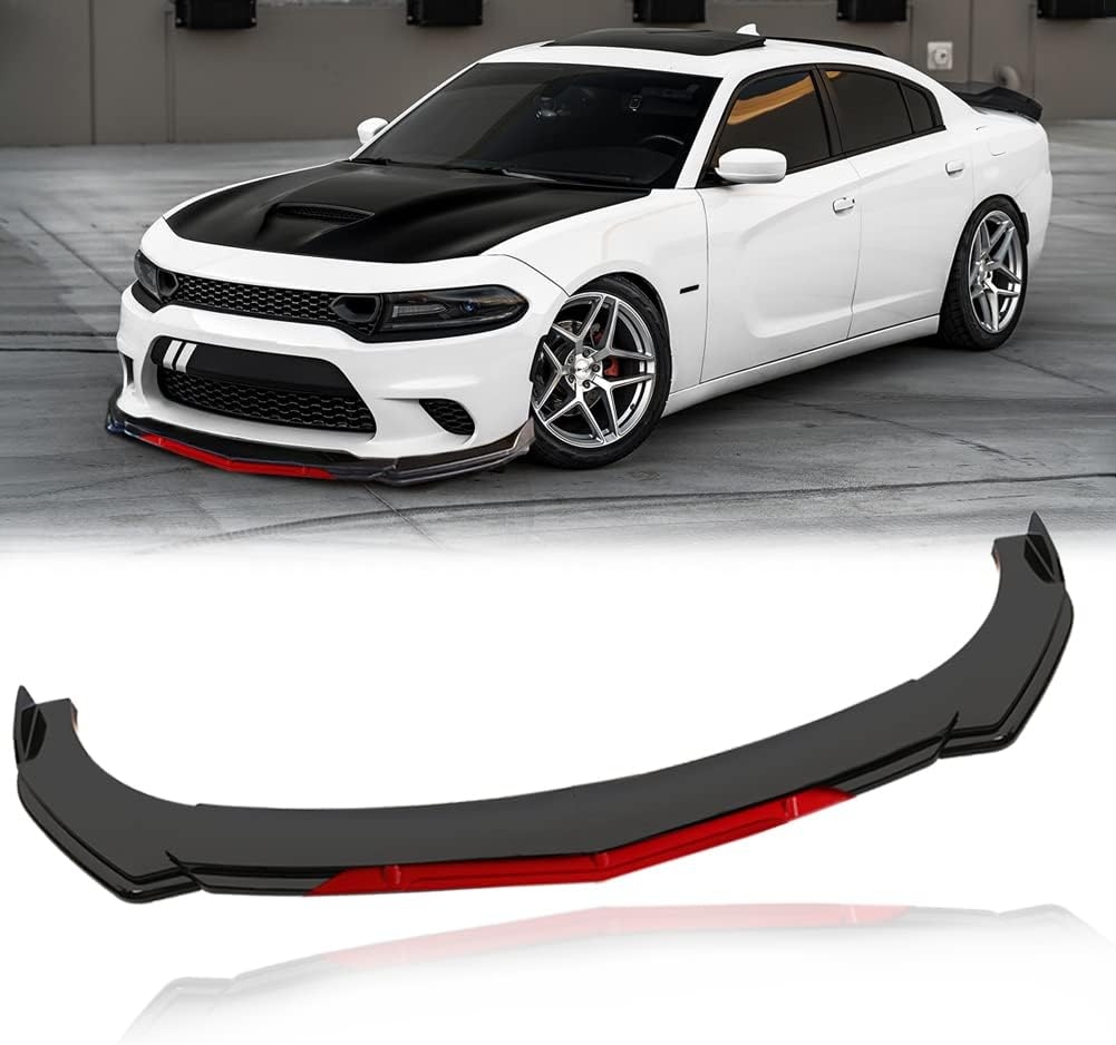 Front Splitter Lip, Front Bumper Lip, Universal Lip Protector Adjustable Body Kits Red Lip Splitter - Sharp Black,with Adjustable 8"-11" Support Rod(Red) - Image 67