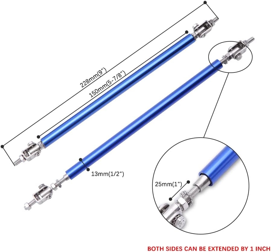 Front Splitter Lip, Front Bumper Lip, Universal Lip Protector Adjustable Body Kits Red Lip Splitter - Sharp Black,with Adjustable 8"-11" Support Rod(Red) - Image 86