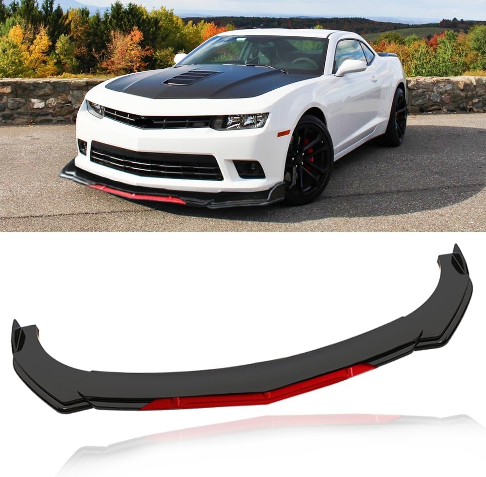 Front Splitter Lip, Front Bumper Lip, Universal Lip Protector Adjustable Body Kits Red Lip Splitter - Sharp Black,with Adjustable 8"-11" Support Rod(Red) - Image 87