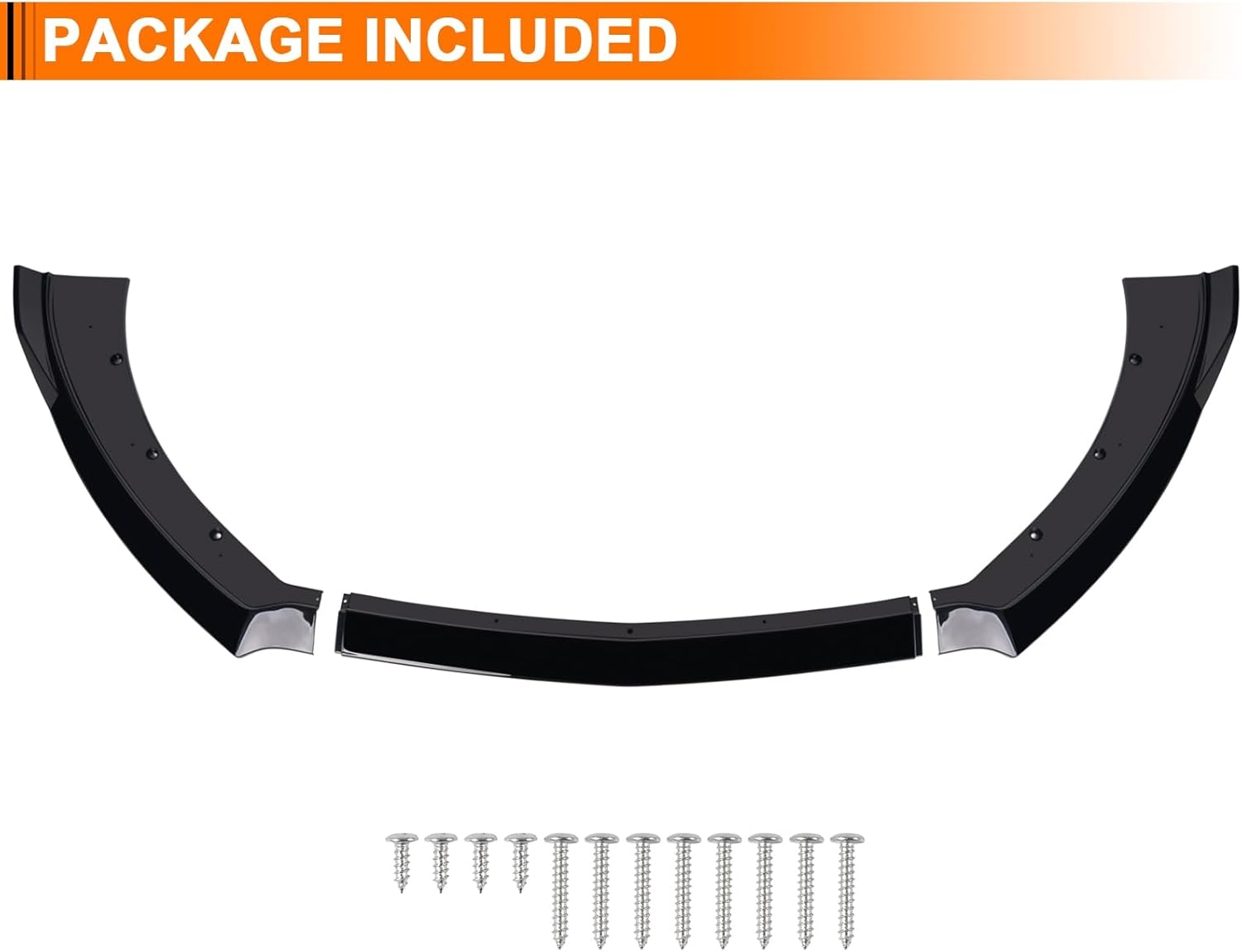 Car Front Spoiler Compatible with Ford Mustang 2015 2016 2017,ABS Front Bumper Lip Body Kit Spoiler,3pcs Glossy Black Car Splitter - Image 14