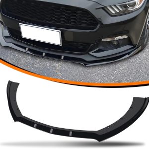 Car Front Spoiler Compatible with Ford Mustang 2015 2016 2017,ABS Front Bumper Lip Body Kit Spoiler,3pcs Glossy Black Car Splitter