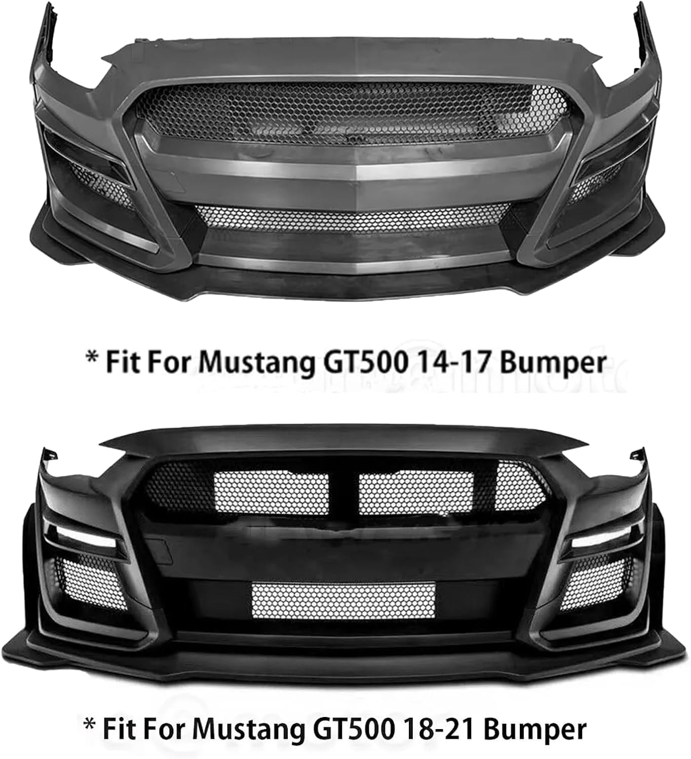 3Pcs Front Bumper Lip Splitter Compatible with for Ford Mustang GT500 MP Style 2015-2022 Front Lower Lip Trim Protection Splitters Spoiler (Carbon Fiber Print) - Image 3