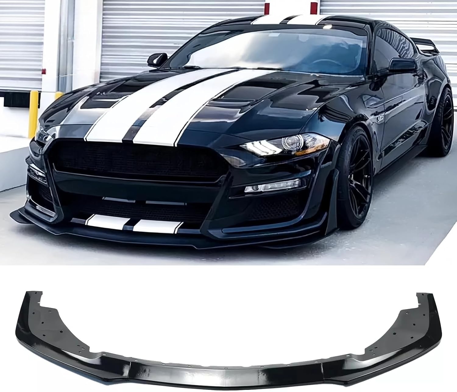 3Pcs Front Bumper Lip Splitter Compatible with for Ford Mustang GT500 MP Style 2015-2022 Front Lower Lip Trim Protection Splitters Spoiler (Carbon Fiber Print) - Image 10