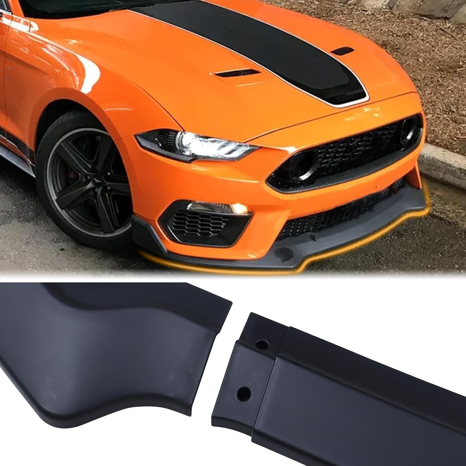 Front Lip Bumper Fit for Ford Mustang GT 2018-2023 Chin Splitter Spoiler Diffuser Protector Guard Wing Body Kit Air Dam Mustang Accessories(Matte Black) - Image 2