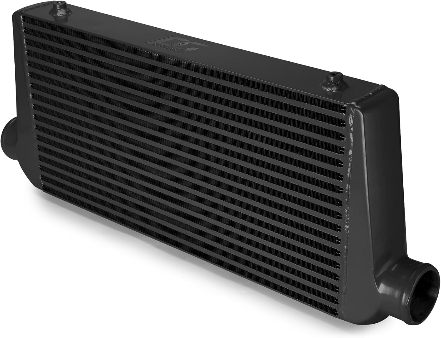 Universal Turbo Intercooler 31x12x3 in. BLACK Front Mount Intercooler FMIC Fits Camaro Mustang Supra 350Z S13