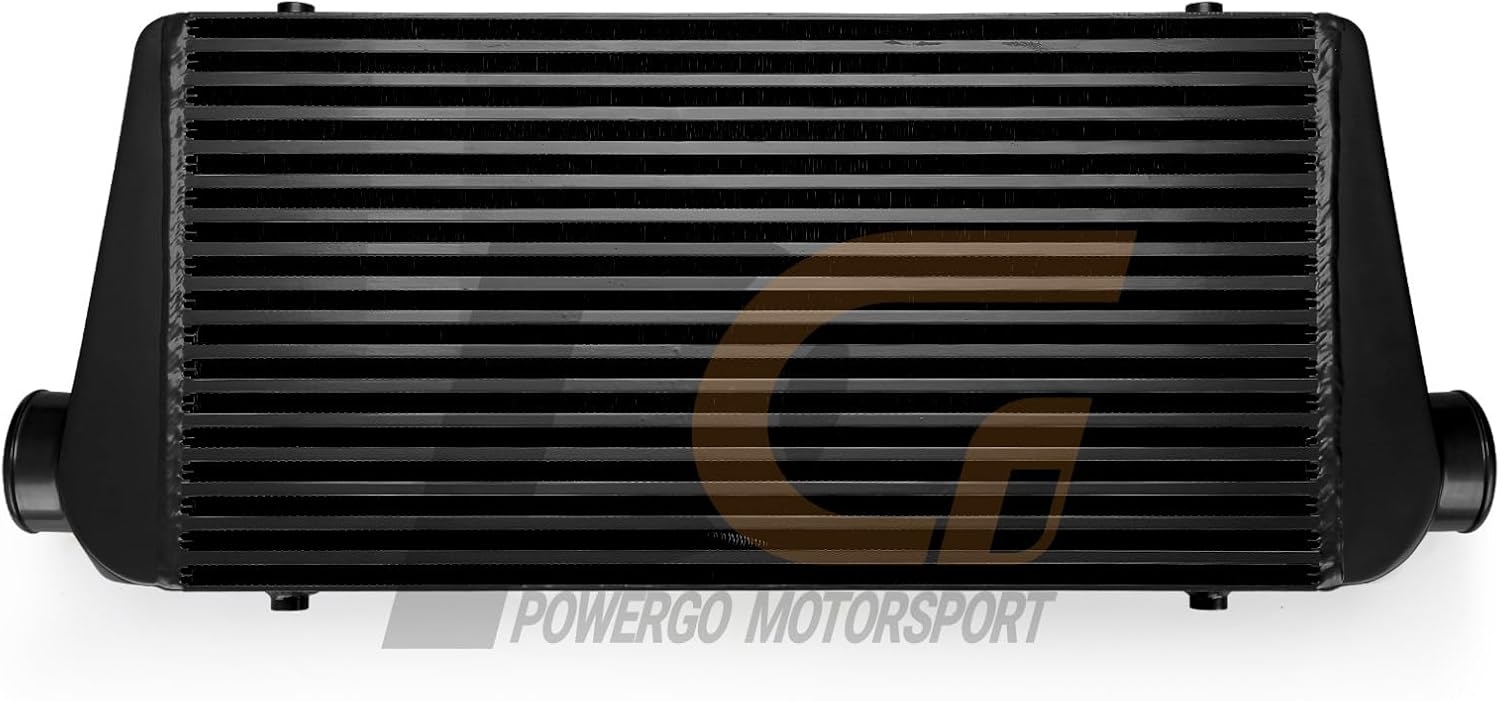 Universal Turbo Intercooler 31x12x3 in. BLACK Front Mount Intercooler FMIC Fits Camaro Mustang Supra 350Z S13 - Image 2