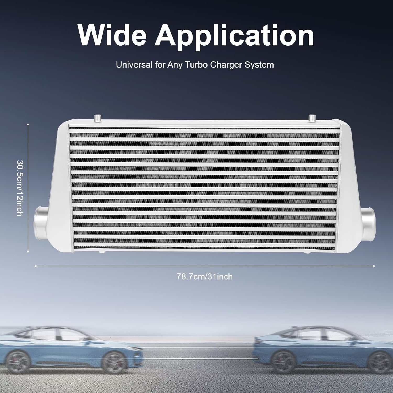 Intercooler Kit, 1000HP Aluminum Intercooler 3" Inlet & Outlet, 3.5" Core 5-50PSI - Universal Intercooler for Any Turbo Charger System 32°F~302°F, 31"X12"X4" - Image 4