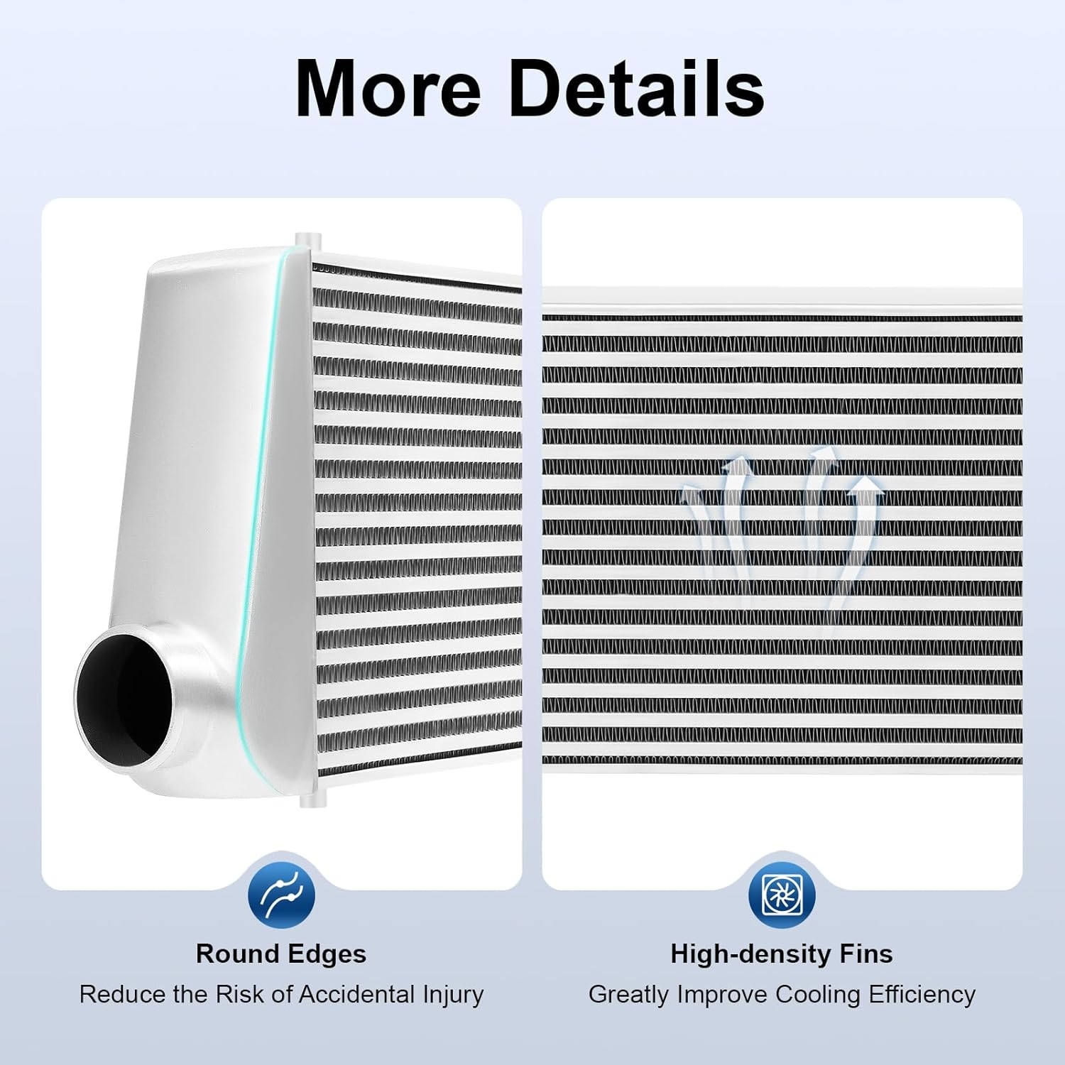 Intercooler Kit, 1000HP Aluminum Intercooler 3" Inlet & Outlet, 3.5" Core 5-50PSI - Universal Intercooler for Any Turbo Charger System 32°F~302°F, 31"X12"X4" - Image 7