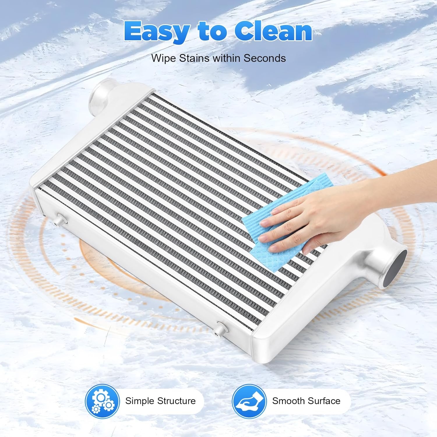 Intercooler Kit, 1000HP Aluminum Intercooler 3" Inlet & Outlet, 3.5" Core 5-50PSI - Universal Intercooler for Any Turbo Charger System 32°F~302°F, 31"X12"X4" - Image 11