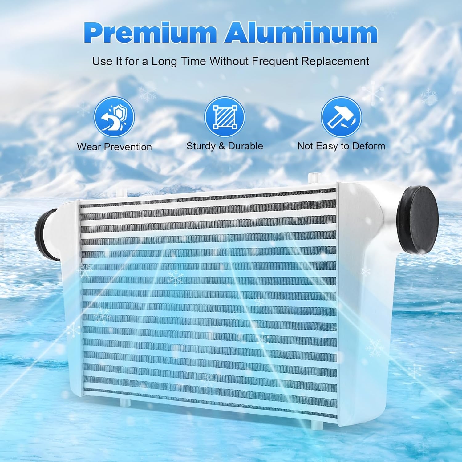 Intercooler Kit, 1000HP Aluminum Intercooler 3" Inlet & Outlet, 3.5" Core 5-50PSI - Universal Intercooler for Any Turbo Charger System 32°F~302°F, 31"X12"X4" - Image 16