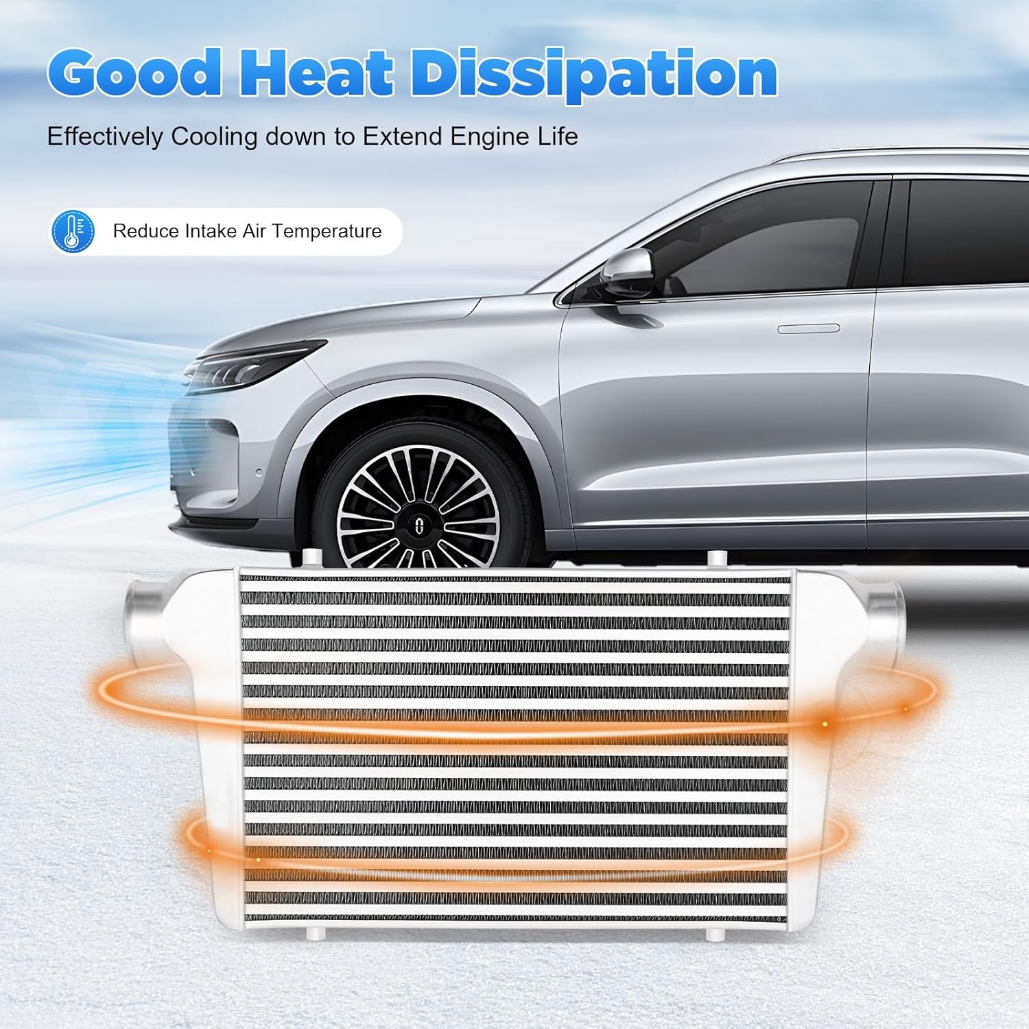 Intercooler Kit, 1000HP Aluminum Intercooler 3" Inlet & Outlet, 3.5" Core 5-50PSI - Universal Intercooler for Any Turbo Charger System 32°F~302°F, 31"X12"X4" - Image 18