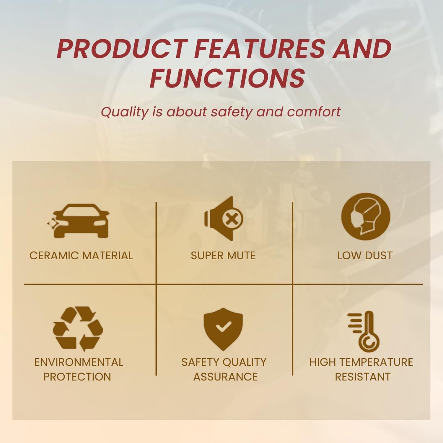 MILLISEC Front Brake Pads Set Compatible with 1989-2019 Honda Accord/CR-V-All/CR-Z-All/ILX-Gas/Element/Fit-Electric/Civic Car Brake Pads OEM Replaces 17-914 - Image 3