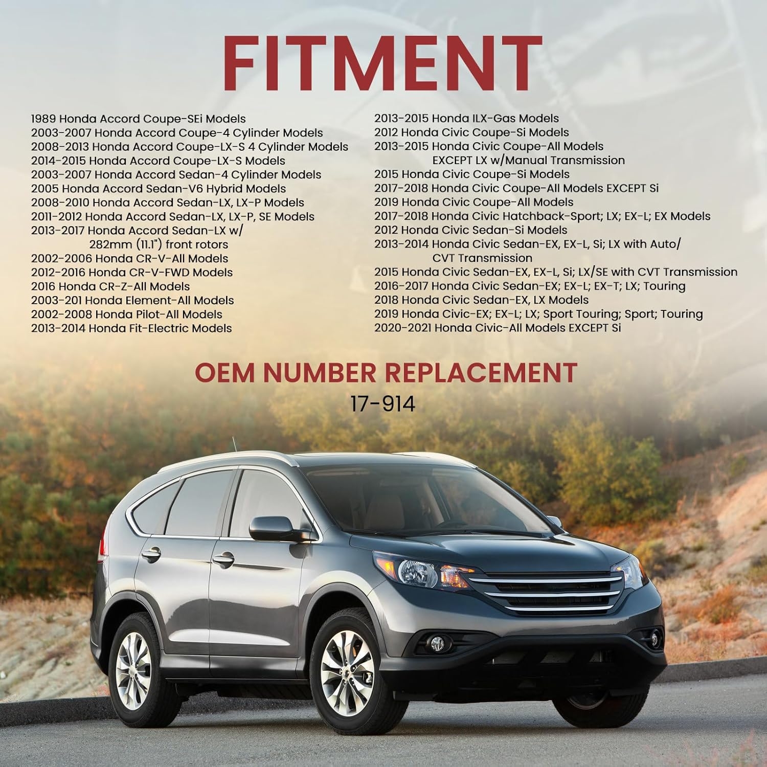 MILLISEC Front Brake Pads Set Compatible with 1989-2019 Honda Accord/CR-V-All/CR-Z-All/ILX-Gas/Element/Fit-Electric/Civic Car Brake Pads OEM Replaces 17-914 - Image 6