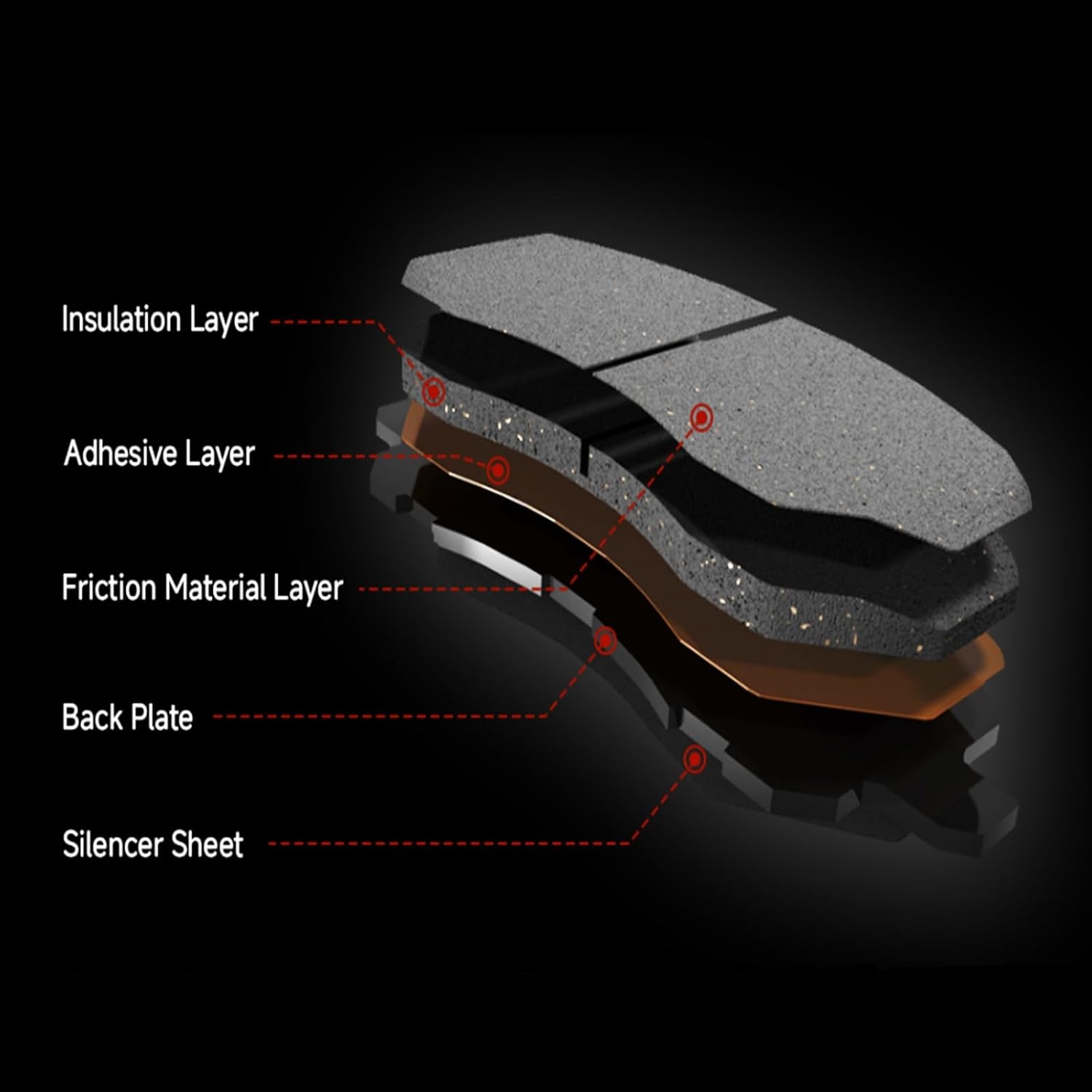 D1451 D1654 Front Rear Ceramic Brake Pads Set Fit For 2013-2017 HONDA ACCORD Not For LX Models (8 pcs) - Image 2