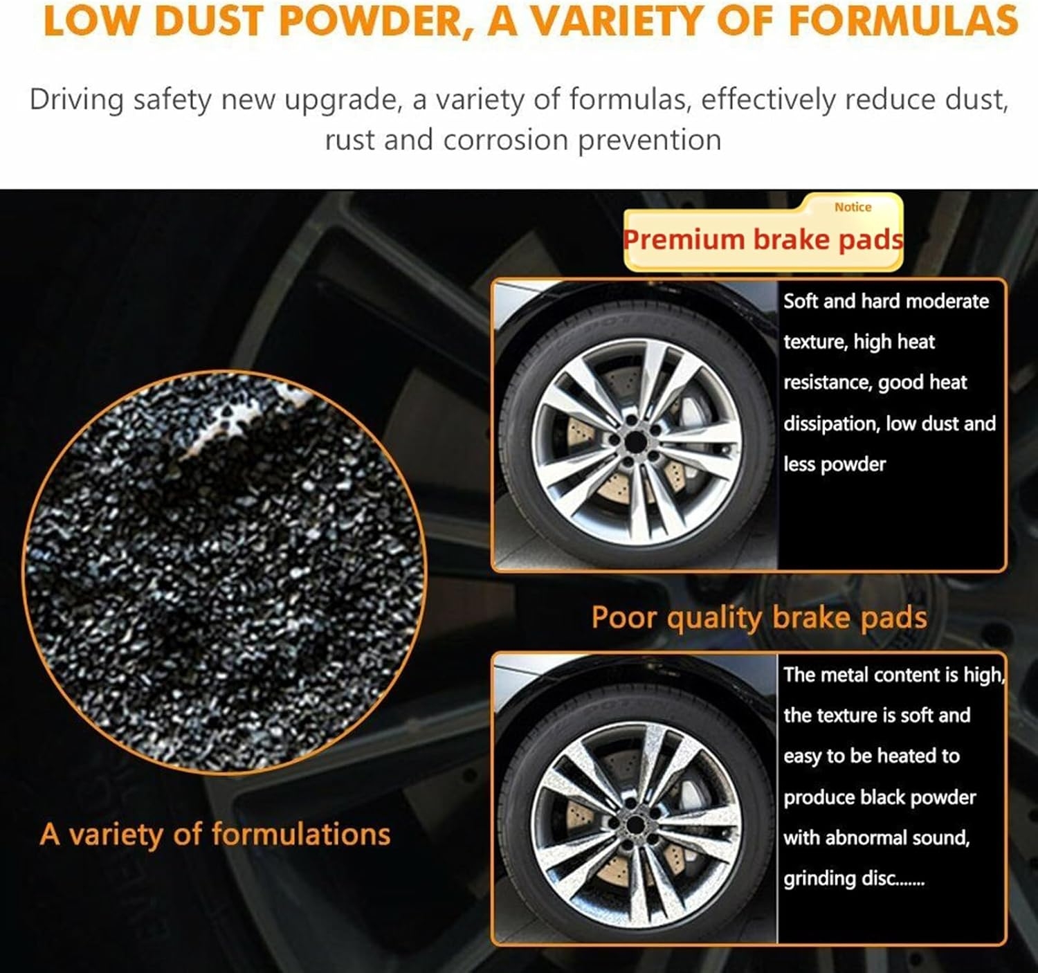 Replacement for Front & Rear Ceramic Brake pads Set 2016 2017 2018 2019 Honda Civic D1451 D914 - Image 10