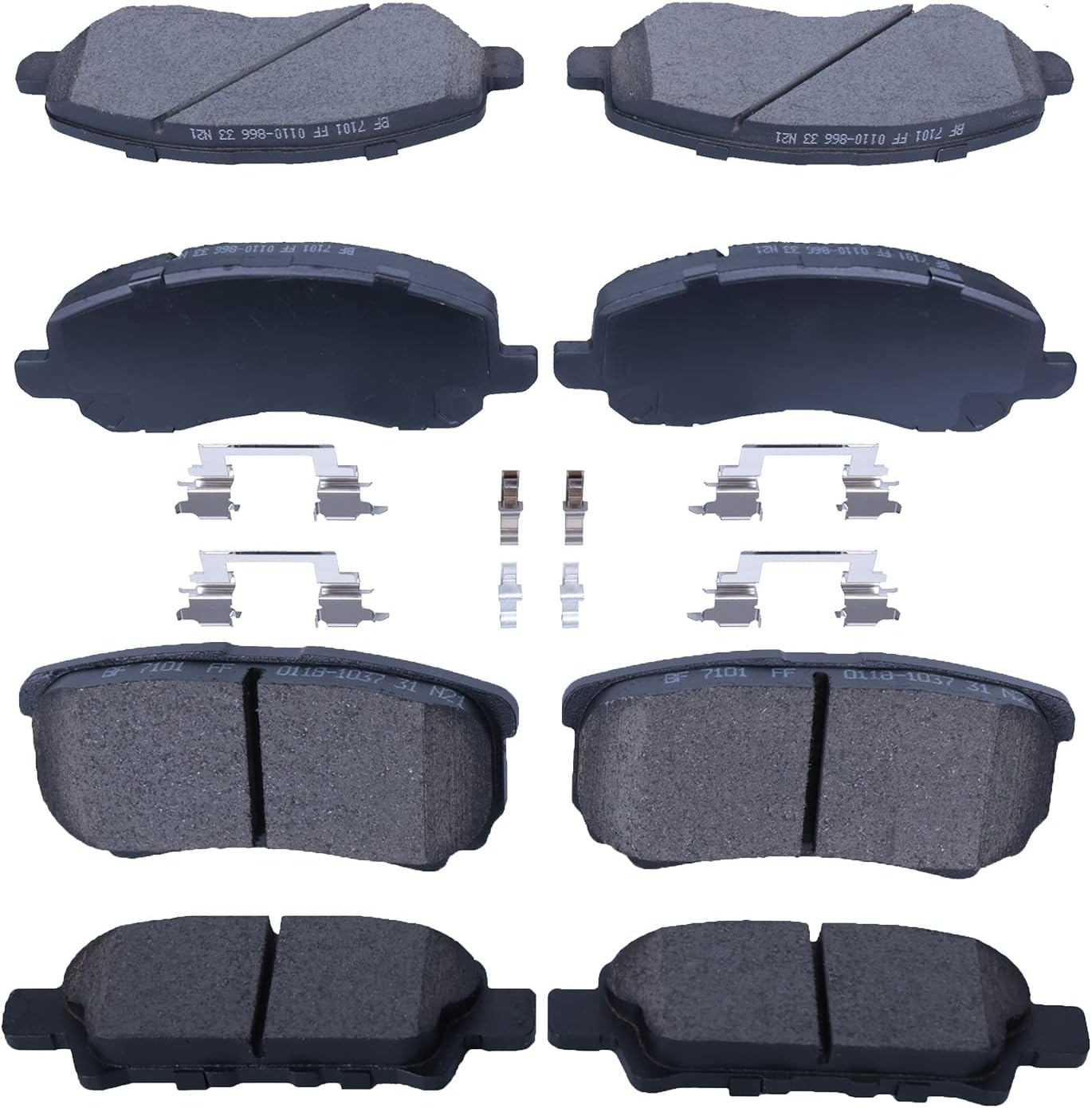Replacement for Front & Rear Ceramic Brake pads Set 2016 2017 2018 2019 Honda Civic D1451 D914 - Image 17