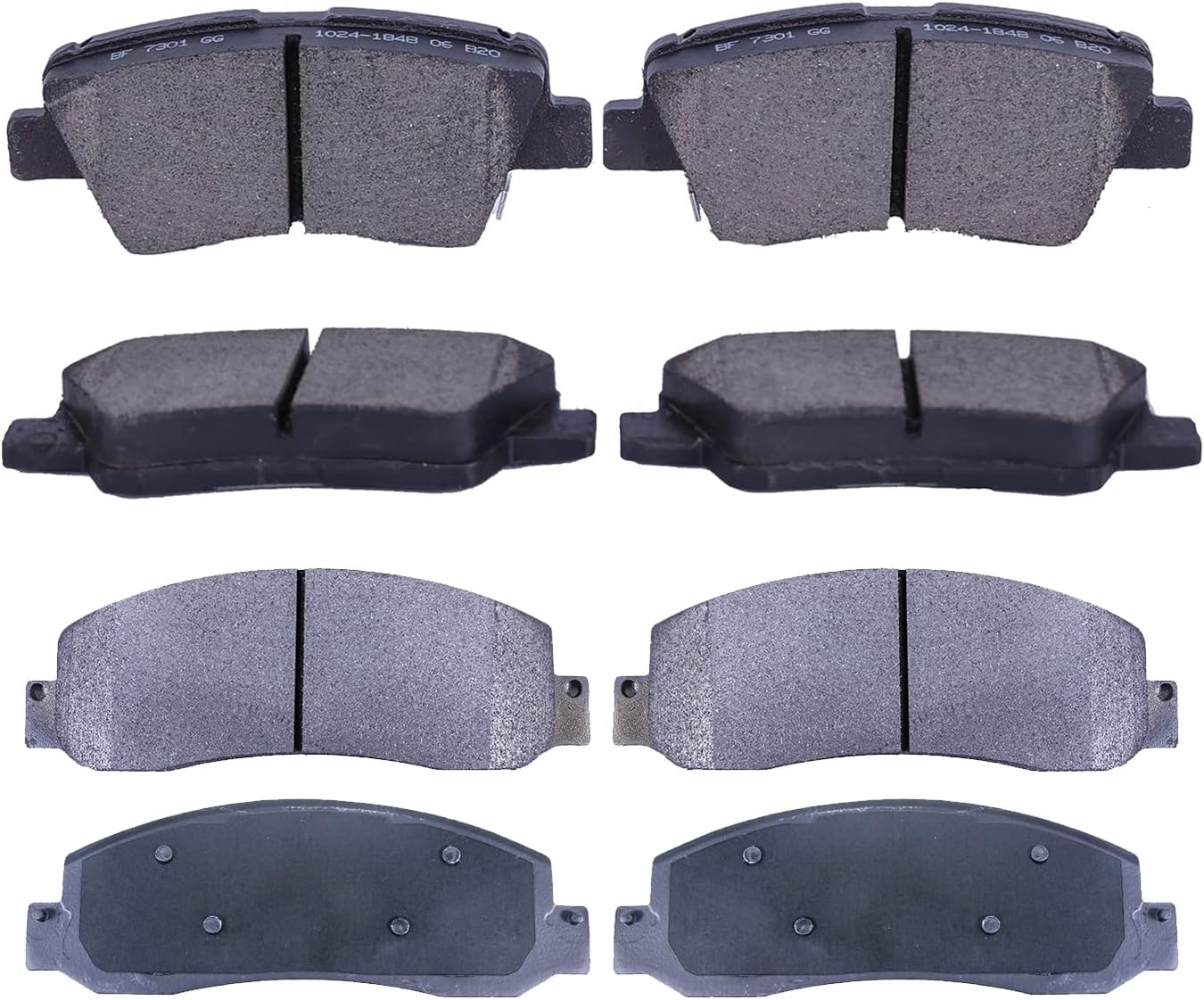 Replacement for Front & Rear Ceramic Brake pads Set 2016 2017 2018 2019 Honda Civic D1451 D914 - Image 132