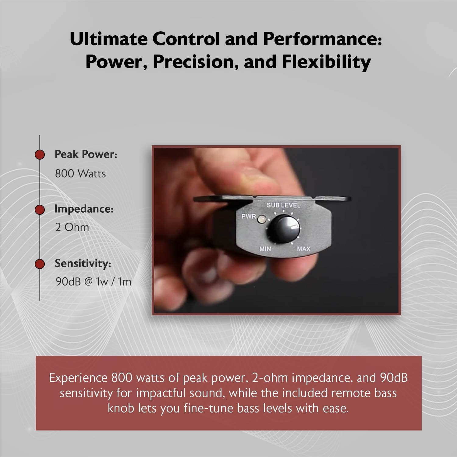 Rockville RW10CA 800W Peak Slim 10" Active Powered Car Subwoofer, Built-in Amp, Hardwired Remote Control, Low Profile Design for Compact Car Audio Systems - Image 7