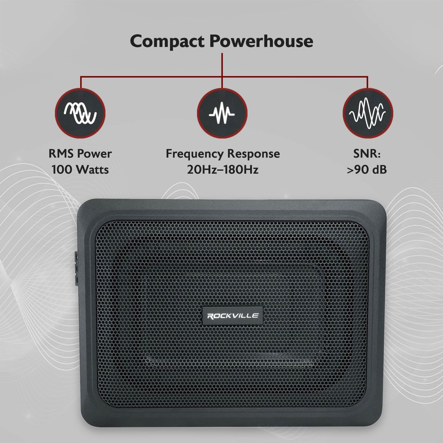 Rockville RW10CA 800W Peak Slim 10" Active Powered Car Subwoofer, Built-in Amp, Hardwired Remote Control, Low Profile Design for Compact Car Audio Systems - Image 19