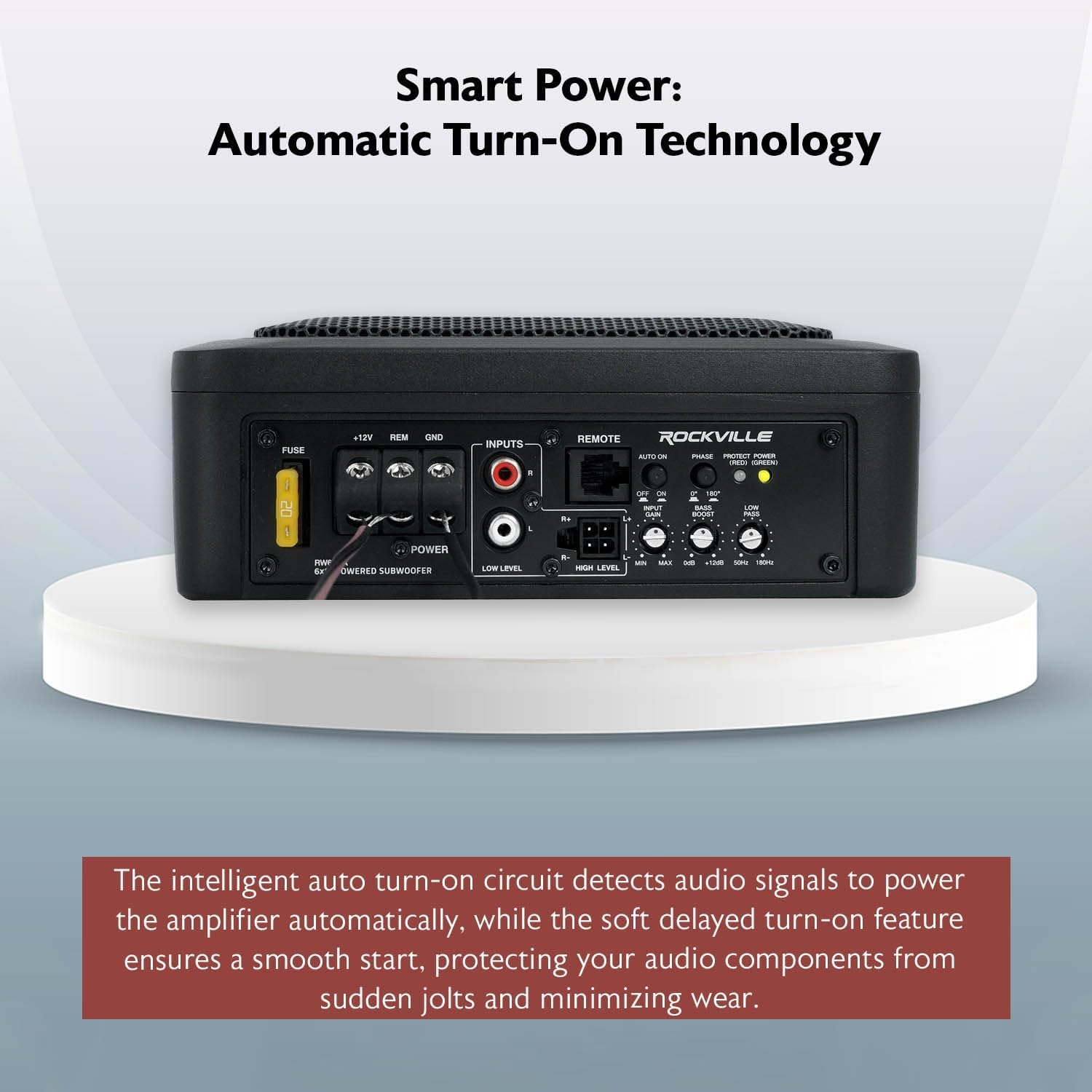 Rockville RW10CA 800W Peak Slim 10" Active Powered Car Subwoofer, Built-in Amp, Hardwired Remote Control, Low Profile Design for Compact Car Audio Systems - Image 22