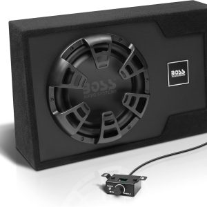 BOSS Audio Systems B12ES 12 Inch Powered Car Subwoofer Package – 1200 High Output, Built-in Amplifier, Low Profile, Remote Subwoofer Control (16 ft Cable)