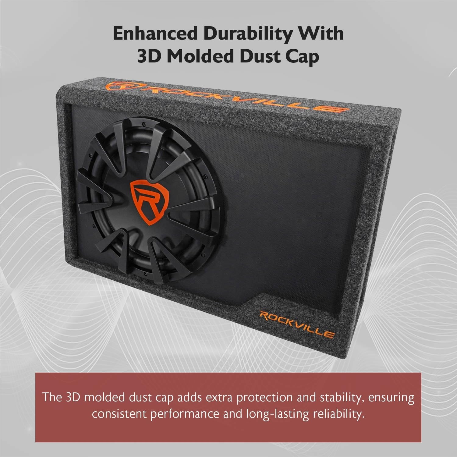 Rockville RWS12CA 1200W 12" Amplified Powered Car Subwoofer Enclosure, 4 Ohm, Slim Design, Built-in Amplifier, Remote Bass Control, for Cars, Trucks & SUVs - Image 7