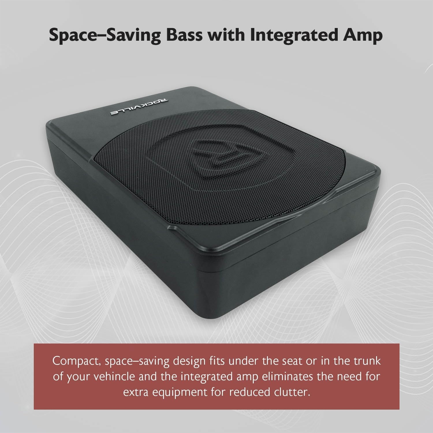 Rockville SS10P 800W Slim Under-Seat Active Car/Truck Subwoofer, Built-in Amp, Wired Remote Bass Knob, Cast Aluminum, for Car Audio Upgrades - Image 3