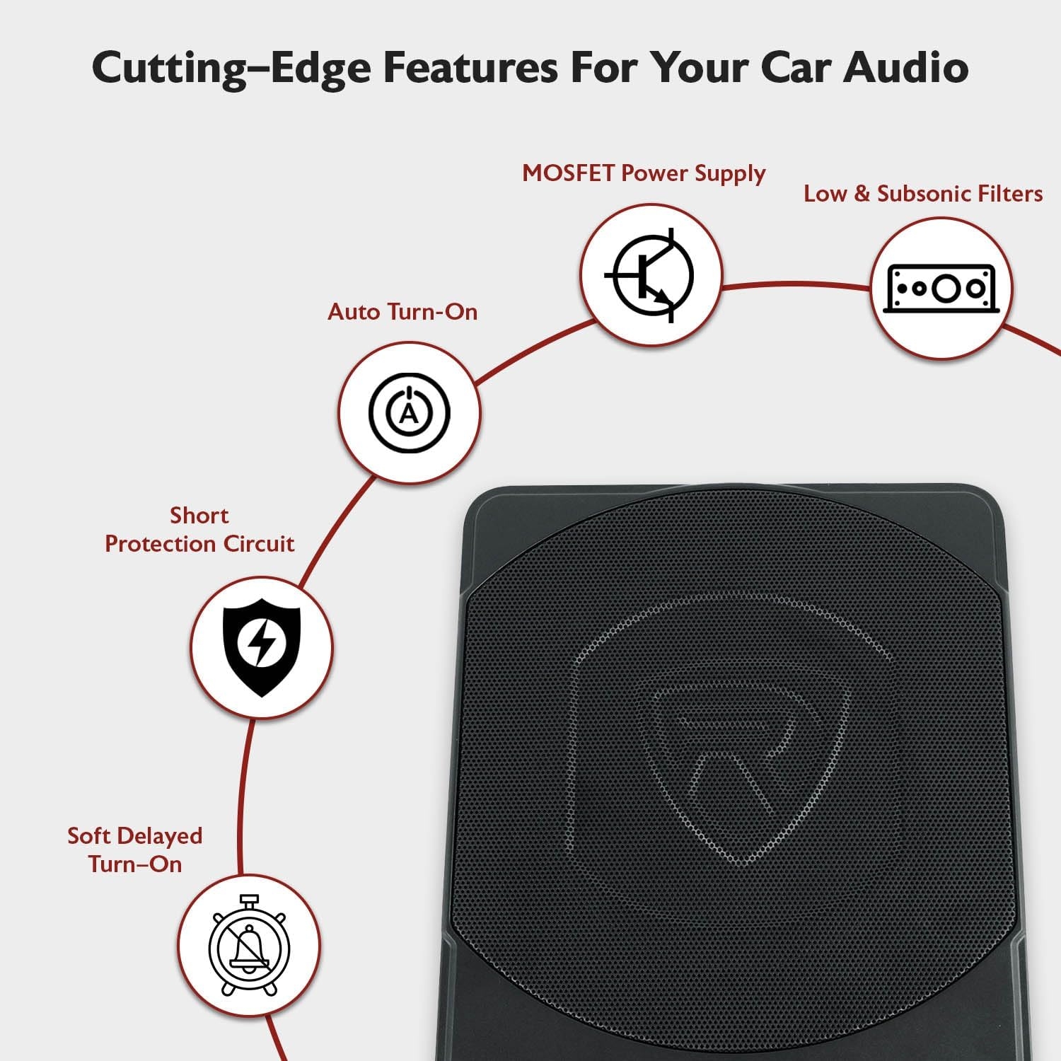 Rockville SS10P 800W Slim Under-Seat Active Car/Truck Subwoofer, Built-in Amp, Wired Remote Bass Knob, Cast Aluminum, for Car Audio Upgrades - Image 4