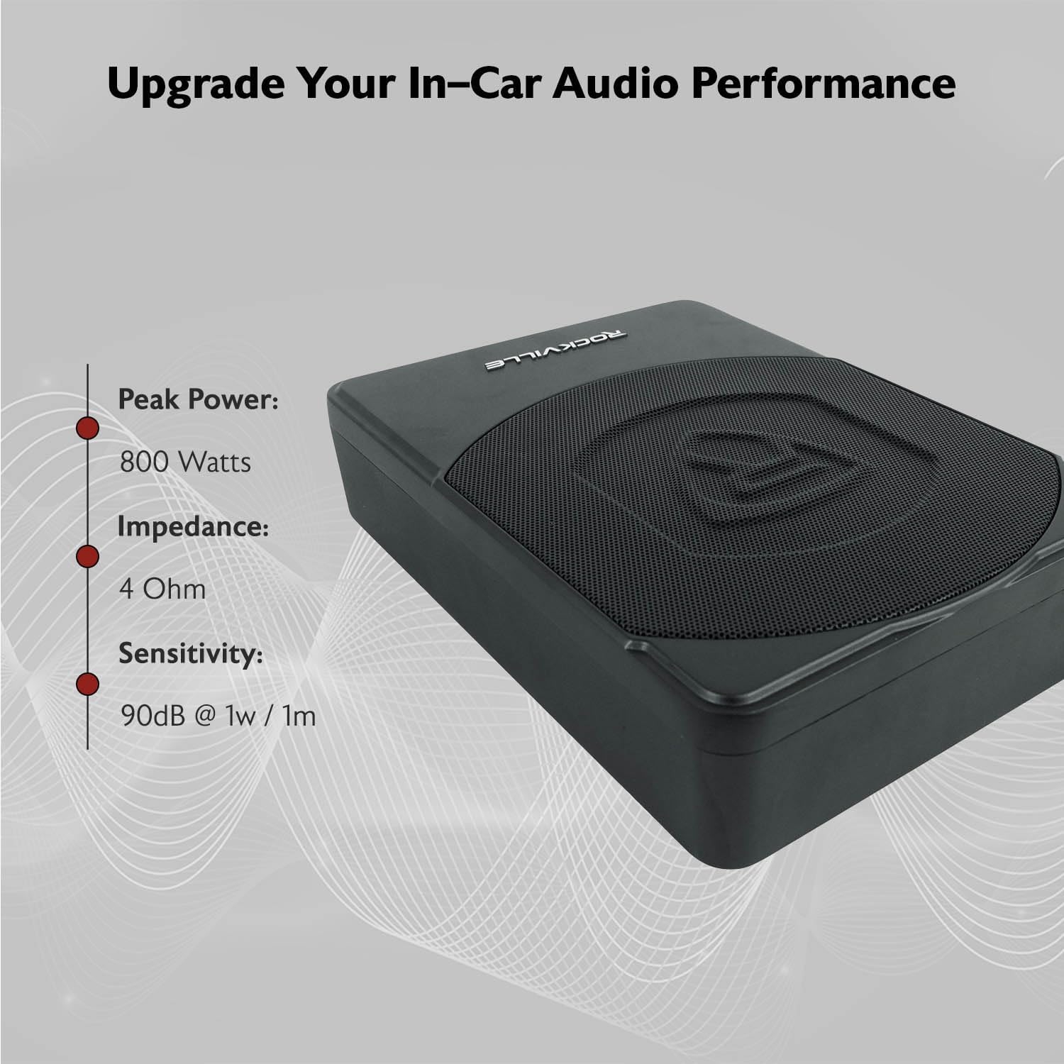 Rockville SS10P 800W Slim Under-Seat Active Car/Truck Subwoofer, Built-in Amp, Wired Remote Bass Knob, Cast Aluminum, for Car Audio Upgrades - Image 7