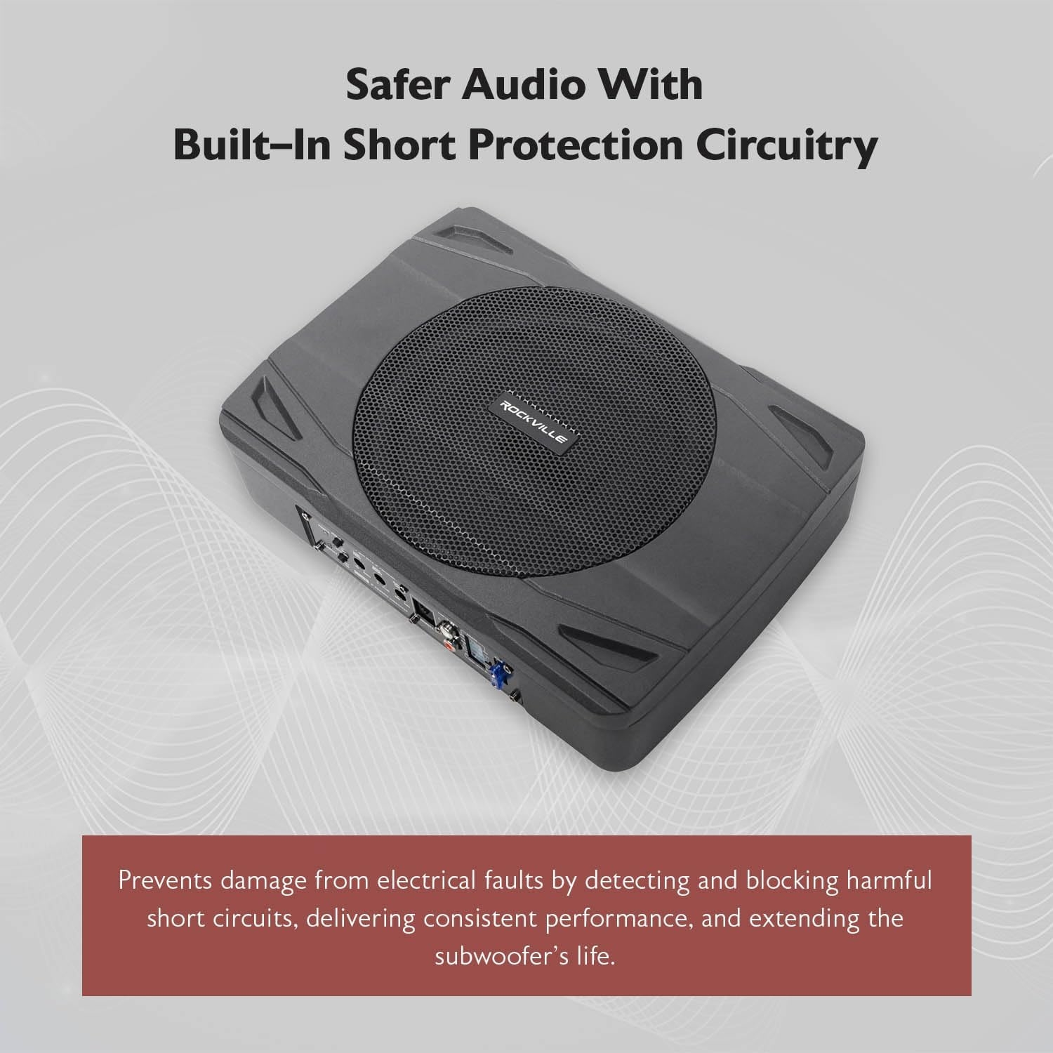 Rockville SS10P 800W Slim Under-Seat Active Car/Truck Subwoofer, Built-in Amp, Wired Remote Bass Knob, Cast Aluminum, for Car Audio Upgrades - Image 15