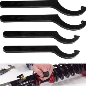 Coilover Adjustment Tool Compatible for Coilovers – K Sport, Skunk 2, Apexi, Megan Racing – 2 Large Steel Spanner Wrenches + 1 Small Wrench